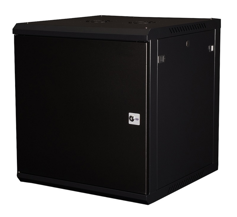 Шкаф 19" телекоммуникационный настенный, 12U 635х600х600 мм, дверь металл, черный