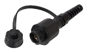 Индустриальный модуль-розетка для оконцевания отдельностоящих кабелей, Кат.6 (Класс E), 250МГц, RJ45/8P8C, 110/KRONE, T568A/B, экранированный, IP67, с защитной крышкой, черный