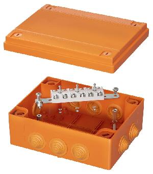Коробка пластиковая FS с кабельными вводами и клеммниками, IP55, 240x190x90 мм, 6р, 450V, 32A, 10 мм2, нерж.контакт