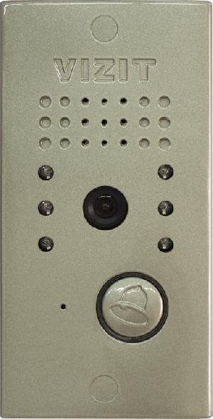Блок вызова на 1 абонента. Встроенная телекамера цветного изображения  с функцией "День-ночь" (380 tvl, PAL, 0Lux / ИК подсветка для телекамеры, объектив BOARD 90°). Подсветка кнопки вызова.