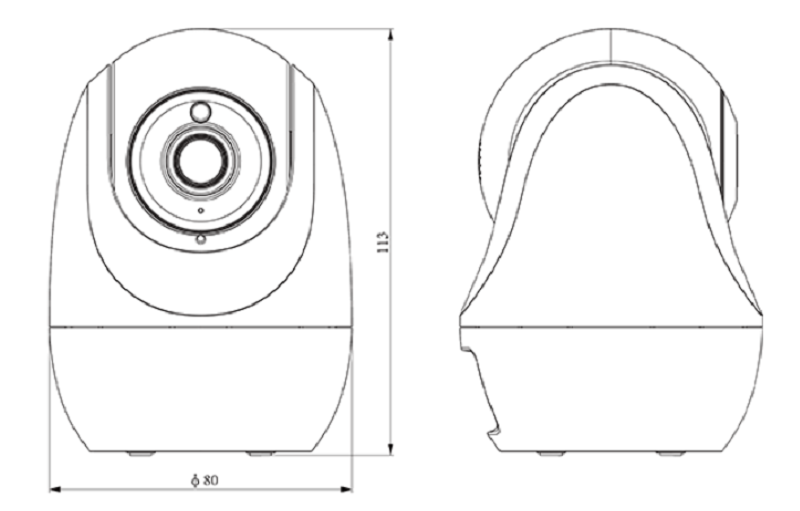 Компактная поворотная IP камера с WiFi, 2Мп, 1920×1080@30к/c, DWDR, цвет: 0.02лк, S+265, H.265(HP), S+264, H.264(HP, MP, BP), объектив 4мм, встроенные микрофон и динамик, G.711A, G.711U 8кГц, 16кГц , встроенный в корпус, 1×RJ-45 (10/100 Base-T), WiFi IEEE 802.11b/g/n, 2.4 ГГц - 2.4835 ГГц, только DC5В±5% USB type-C, адаптивная ИК подсветка до 15м + белая подсветка до 10м, защита нет, современный WEB интерфейс без плагинов, слот для microSD