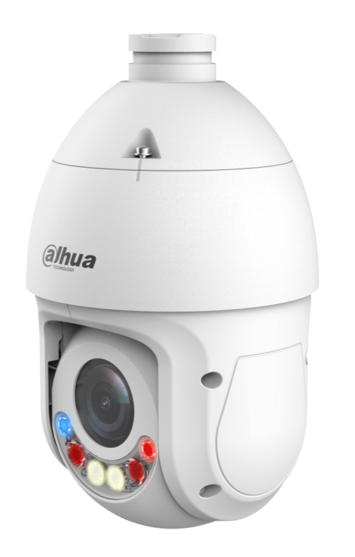 Уличная купольная PTZ IP-видеокамера с активным сдерживанием и ИИ 4Мп; 1/2.8” CMOS; 25x моторизованный объектив 5~125мм (25x); механический ИК-фильтр; WDR(120дБ);&nbsp;&nbsp;чувствительность 0.005лк@F1.6; сжатие: H.265+, H.265, H.264+, H.264, MJPEG; 3 потока до 4Мп@25к/с; видеоаналитика: автоматическое слежение, охрана периметра, SMD 4.0 (интеллектуальный детектор движения), детектор лиц; ИК-подсветка 100м, Led-подсветка 50м; сигнализация красно-синей подсветкой; тревожные вх/вых: 2/1; аудиовх/вых: 1/1, динамик; MicroSD до 512Гбайт; защита: IP66, питание: 12В(DC);PoE+