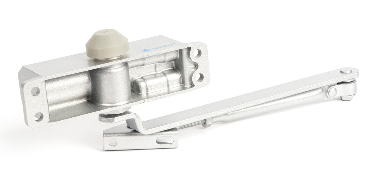 Дверной доводчик. до 50 кг, усилие EN2, две скорости работы, от -10…+50°С, Цвет серый.