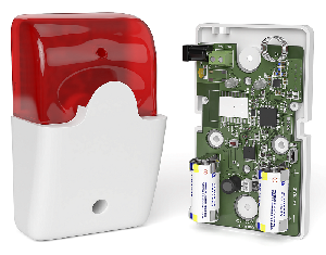 Сирена радиоканальная 433 МГц, красная (с БП)