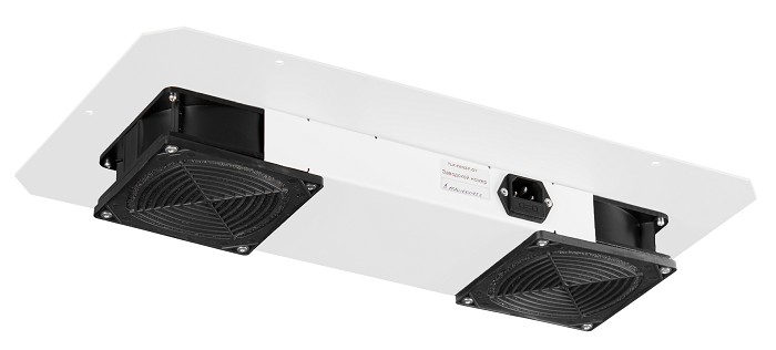 Вентиляторный блок TLK для настенных шкафов серии TWM, TWC-R, для напольных шкафов серии TFR-R глубиной 600 мм, 2 вентилятора, нижние решётки пластиковые с фильтром, без шнура питания, серый