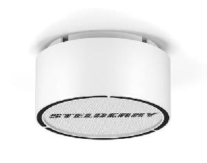 Белый потолочно-настенный громкоговоритель на 6 Ватт. Полоса воспроизводимых частот 80...16500 Герц. Встроенный усилитель D-класса. В комплекте идёт громкоговоритель, потолочная площадка и комплект крепежа для установки на подвесной потолок или на стену.