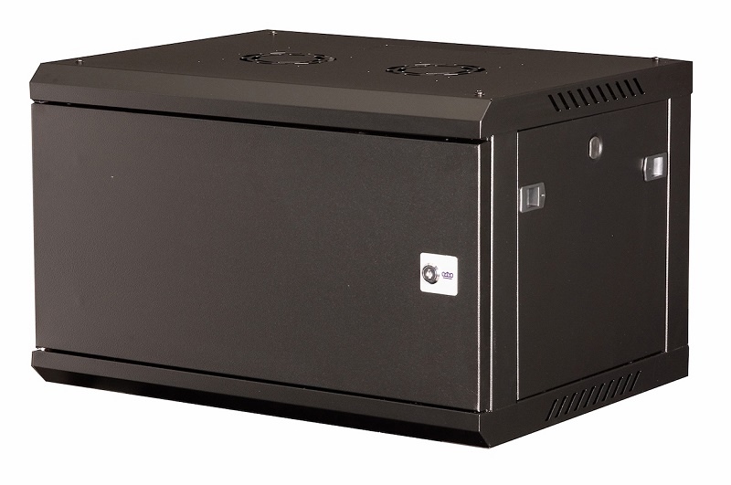 Шкаф 19" телекоммуникационный настенный, 6U 368х600х450 мм, дверь металл, черный