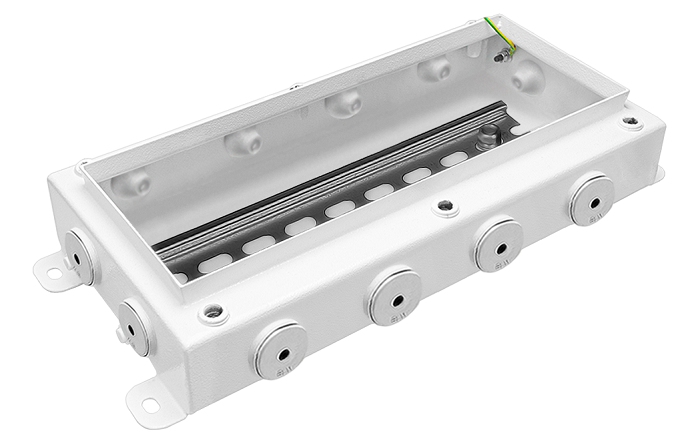 Коробка монтажная общепромышленные, оцинкованная сталь 1,2мм, IP66, 150х300х62 мм, 12 вводов, диаметр присоединяемого кабеля: М20 (8-13), (Р) - резиновый ввод