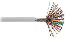 Кабель U/UTP 50 пар, Кат.5 (Класс D), 100МГц, одножильный, BC (чистая медь), внутренний, PVC нг(B), серый, 305м