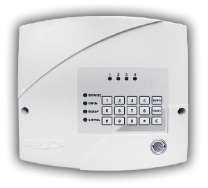 Прибор работа с ретрансляторами Приток-А, Приток-А-Ф, Приток-А-Ю, 3 шл ОПС, 1 шл.ТС, 1 раздел, общее или с пропуском 2 или 3-го шл. взятие/снятие, тактика выносного индикатора "квартира"/"объект", встроенная клавиатура, подключение дополнительной клавиатуры, аккумулятор 2,2 А*ч