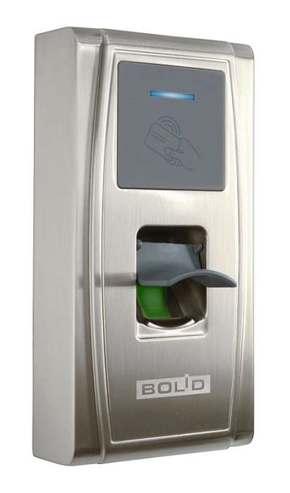 Считыватель отпечатков пальцев с контроллером. Интерфейс - Ethernet. Объм памяти - 1500 отпечатков пальцев, 100 тыс. событий. Встроенный считыватель проксимити карт. Голосовое оповещение.