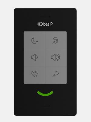 Абонентское IP аудио устройство. Wi-Fi: 2,4 ГГц (IEEE 802.11n). Поддержка SIP, P2P, внутреннего протокола BAS-IP, кнопка для быстрого вызова консьержа, кнопка открытия замка, кнопка режима "Не беспокоить", электронная регулировка громкости, трехцветный световой индикатор состояния и режимов работы устройства. Возможность подключения кнопки звонка. Питание: PoE IEEE 802.3af и +12В. 183×105×28 мм.