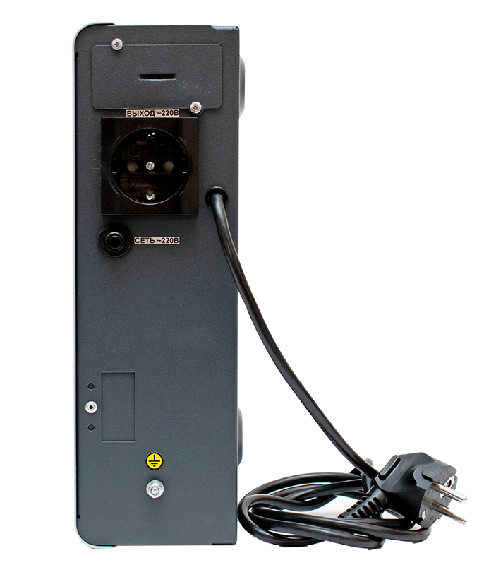 Источник бесперебойного питания настенный, on-line (с двойным преобразованием), чистая синусоида, 300 ВA (225 Вт); U-вх.220 В; одна встроенная АКБ 12 В 9 Ач; U-акб.12 В, I-заряд.6 А; выходные разъёмы - EURO F-type с заземлением (1 шт.); холодный старт, совместим с генератором; IP20, t-раб.+5...+40°C, 283х285х93 мм