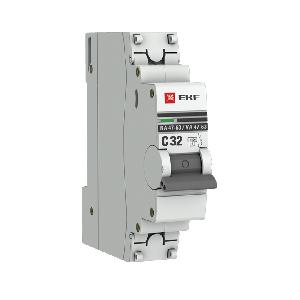 Автоматический выключатель 1P 32А (C) 4,5kA ВА 47-63 EKF PROxima (mcb4763-1-32C-pro)