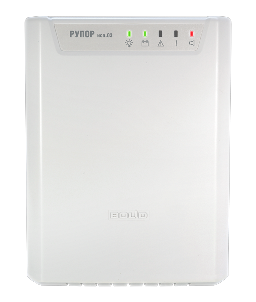 Блок речевого оповещения, один канал, до 40 Вт, 5 уровней ограничения выходной мощности, до 127 сообщений длительностью 84 с, две линии&nbsp;&nbsp;RS-485. Возможность трансляции сигналов ГО и ЧС. Питание от сети 220 В, возможность установки аккумулятора 12В, 7 Ач. От -10 до +55°С