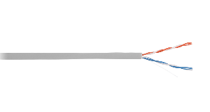 Кабель U/UTP 2 пары, Кат.5, 100МГц, одножильный, CCA (омедненный алюминий), внутренний, PVC нг(B), серый, 305м