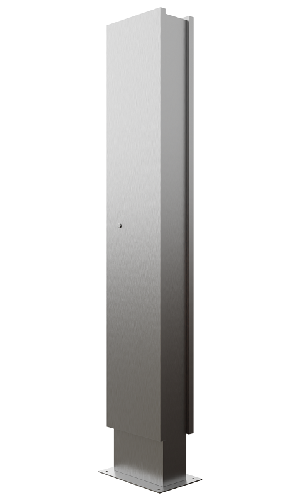 Стока с подготовкой для установки вызывной многоабоненской панели BAS-IP AA-14FB, надпись с подсветкой RGB, сталь СТ3 окрашенная по RAL (цвет по согласованию).