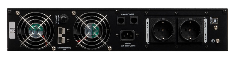 ИБП, Мощность: 3000 ВА / 2100 Вт, 145-280 В, Встроенные АКБ 9 Ач – 4 шт, Выходные разъёмы: Schuko - 2 шт