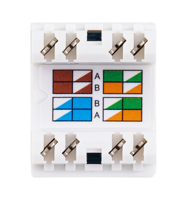 Модуль Keystone кат.5e, UTP, 1xRJ45, T568A/B, 180, белый