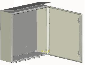 Шкаф приборный универсальный (в комплекте крепление на круглую или квадратную опору диаметром 40-190мм) 600х600х210мм IP65