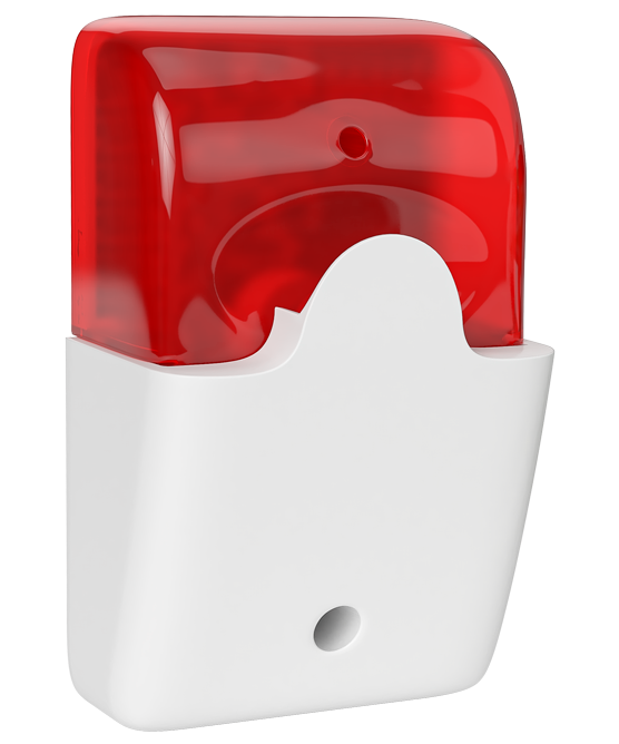 Сирена радиоканальная 868 МГц, исполнительное устройство, подключаемое к охранным приборам серии «Mega», красная (с БП)