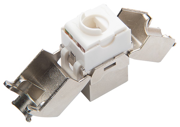 Розеточный модуль Keystone кат.5e, FTP, 1xRJ45, T568A/B, без инструмента, белый