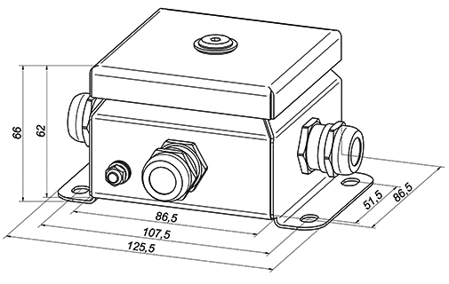 Коробка монтажная общепромышленные, оцинкованная сталь 1,2мм, IP66, 86х86х62 мм, 4 вводов