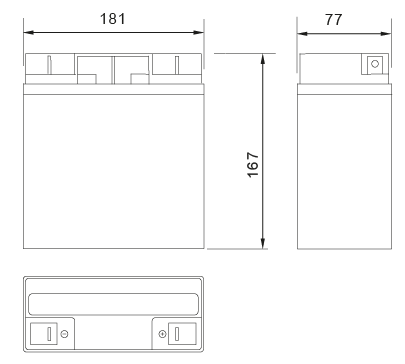 Аккумулятор 18 А/ч, 12В, 181х77х167 мм, вес 5,65 кг