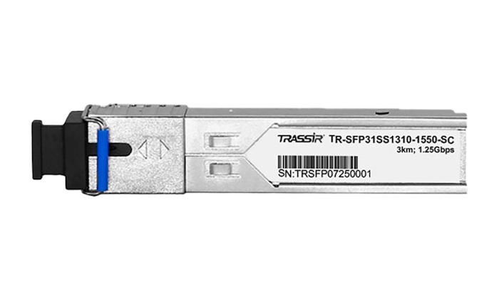 SFP модуль одномодовый, 1 порт SC, скорость передачи данных 1,25Гбит/c, длина волны 1310-1550, дальность передачи данных 3км. - 0°С...70°С.&nbsp;&nbsp;65х14х13. Поддержка - DDM