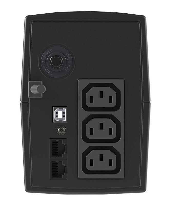 Линейно-интерактивный ИБП ДКС серии Info LCD, 600 ВА/360 Вт, 1/1, 3xIEC C13, USB + RJ45, LCD, 1x7Aч