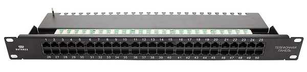 Коммутационная панель кат.3, UTP, 19", 1U, 50хRJ45, USOC, 2 пары, черный