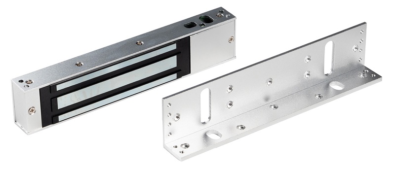Накладной электромагнитный замок с датчиком Холла, усилие удержания: 350 кг, В комплекте L-образная планка.