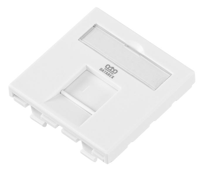 Адаптер 45х45 мм для модуля Keystone, 1 порт, шторка, белый