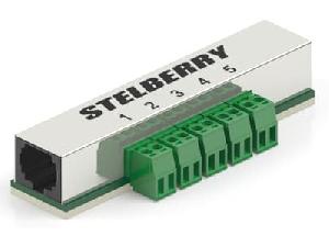 Расширитель тревожных кнопок. Имеет входной и выходной проходные разъёмы RJ45. Расширители подключаются последовательно.