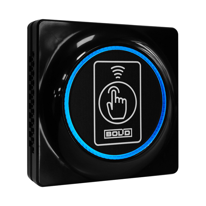 Считыватель проксимити карты EM-Marin, ProxCard II HID, MIFARE Ultralight, MIFARE Standart 1 KByte, MIFARE Standart 4 Kbyte, с интерфейсом Touch Memory, Wiegand-26 и -44. Защита от копирования карт. Кнопка для команд. -25 до +60°С. Накладной и розеточный. Цвет - черный