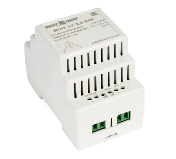 Источник бесперебойного питания 12В 2А, под DIN рейку 35 мм&nbsp;&nbsp;Внешний АКБ от 7 Ач.,&nbsp;&nbsp;53х88х71 мм