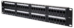Панель коммутационная кат.5е, UTP, 19", 2U, 48хRJ45, 568A/В, черный с организат.