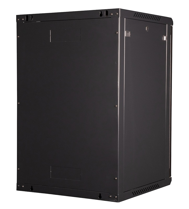Шкаф 19" телекоммуникационный настенный, 18U 901х600х600 мм, дверь металл, черный