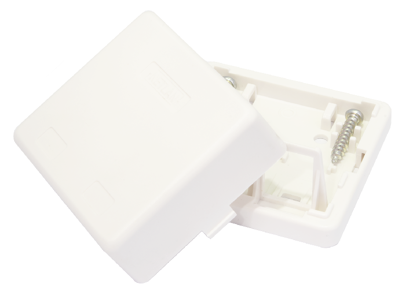 Корпус настенной розетки, под 2 модуля-вставки типа Keystone, белый, уп-ка 10 шт.