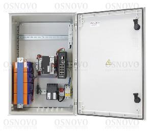 Уличный управляемый (L2+) коммутатор на 10 портов с термостабилизацией, резервным питанием и функцией мониторинга температуры/влажности/напряжения на базе уличной станции OSP-46TB1. Порты: 1 x GE (10/100/1000Base-T) с PoE (до 90W, IEEE 802.3bt) + 7 x GE (10/100/1000Base-T) с PoE (до 30W) + 2 x GE SFP (1000Base-X). Суммарный бюджет PoE до 240W. 