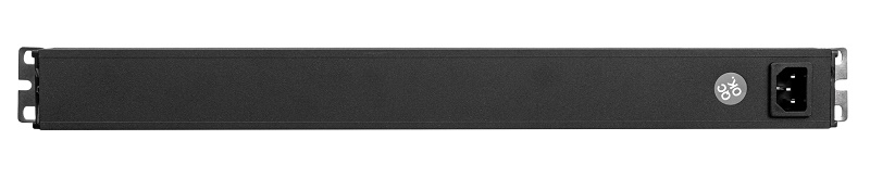 Блок распределения 19" (PDU) с выключателем на 10А, 8 разъемов SHUKO, без шнура вход C14, черный