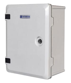 Композитный климатический с предстартом монтажный шкаф 335х417х200 мм / 270х370х150 мм, -55°С +50°С, SMC композит, IP66, IK10, Комплектация: утеплитель из Порилекса, замок 1 шт,ключ 1 шт, монтажная плата 1шт, гермовводы 2шт, розетка 1 шт, автоматический выключатель 1шт, термореле 1шт,нагреватель мощностью в 50 Вт 1шт. Вес: 6,5 кг.