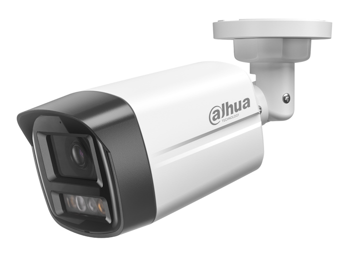 Уличная цилиндрическая IP-видеокамера с ИК-подсветкой до 30м и LED-подсветкой до 20м, 4Мп; 1/2.9” CMOS; объектив 3.6мм; чувствительность 0.005лк@F1.6; сжатие: H.265+, H.265, H.264+, H.264, MJPEG; 2 потока до 4Мп@25к/с; WDR(120дБ); 3D NR; BLC; обнаружение людей; интеллектуальная двойная подсветка; встроенный микрофон; защита: IP67; питание: 12В(DC), PoE; корпус: металл, пластик