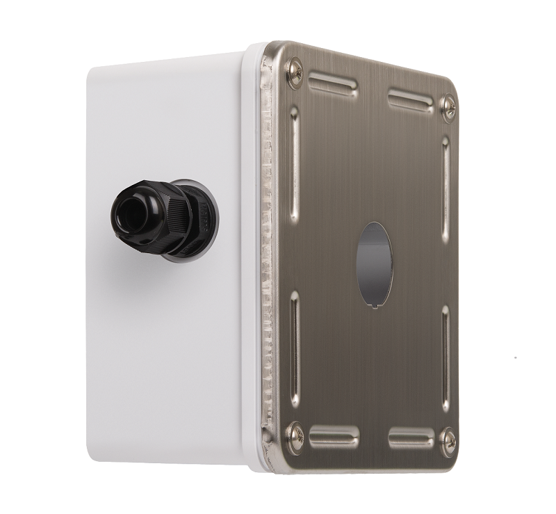 Индустриальный корпус настенной розетки 1 порт, под индустриальные модули-вставки, IP67, с герметичными вводами, металлик