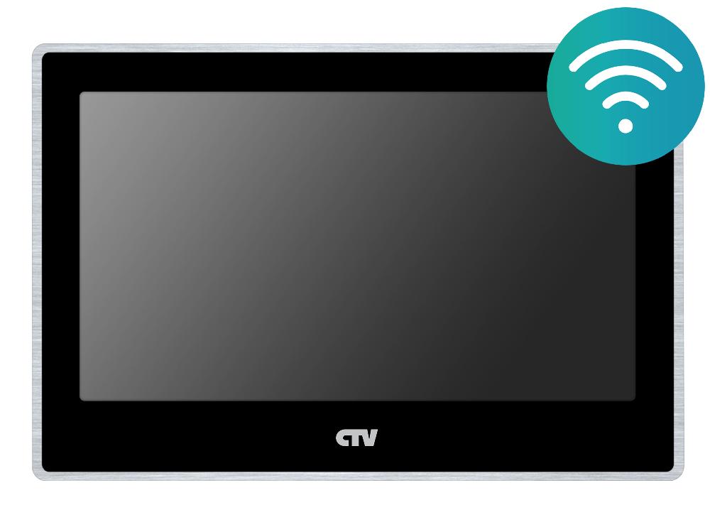 CTV-M5702 B (черный) - Монитор видеодомофона с технологией Touch Screen IPS 7", 1024х600, до 2 панелей, до 2 видеокамер, SD до 128Gb, поддержка форматов AHD, TVI, CVI и CVBS с разрешением 1080p/720p/960H, встроенный модуль Wi-Fi, поддержка P2P,  моб устройств с ОС Android, iOS. ПО CTV HOME, видеоархив в "облаке", складная Wi-Fi антенна, автоответчик, встроенный ист. пит. Монитор видеодомофона с технологией Touch Screen IPS 7", 1024х600, до 2 панелей, до 2 видеокамер, SD до 128Gb, поддержка форматов AHD, TVI, CVI и CVBS с разрешением 1080p/720p/960H, встроенный модуль Wi-Fi, поддержка P2P,  моб устройств с ОС Android, iOS. ПО CTV HOME, видеоархив в "облаке", складная Wi-Fi антенна, автоответчик, встроенный ист. пит.