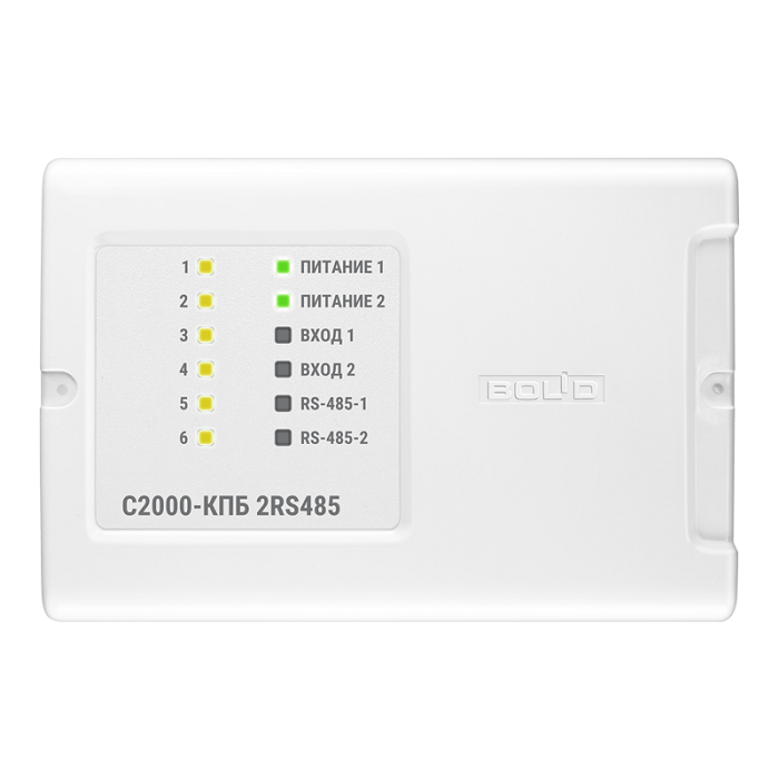 Блок контрольно-пусковой, 2 линии интерфейса RS485, 6 исполнительных контролируемых выходов. Управление от «С2000-АСПТ», «С2000М», "Сириус» или АРМ