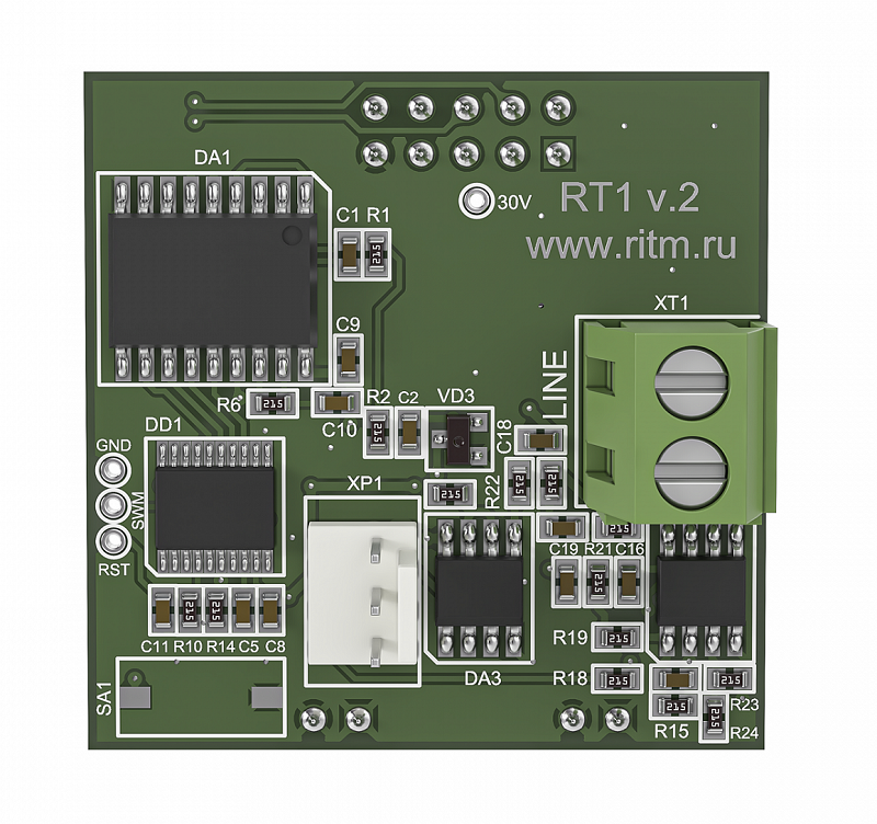 Модуль эмулятора телефонной линии, предназначен для приёма сообщений в протоколе Ademco Contact ID от любых охранных и охранно-пожарных панелей