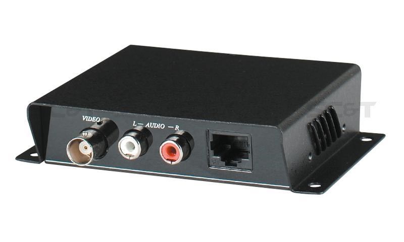 Приемопередатчик  видео и 2аудио сигнала по витой паре на 600 м., имеет 1 канал под BNC,  2 под RCA, витая пара под RJ45