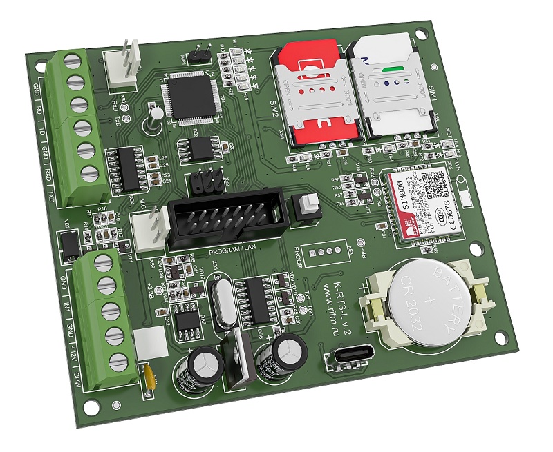 Контрольная панель для работы с приборами "Болид" по проводной линии (С2000/С2000М- по интерфейсу RS-232; С2000-4 - по интерфейсу UART через С2000-ПП); GSM, LAN при подключении Контакт LAN;