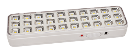 Аварийный светодиодный светильник, 30&nbsp;&nbsp;светодиодов, 75 люмен, непостоянный режим работы, литий-ионный аккумулятор, свечение до 6 часов,